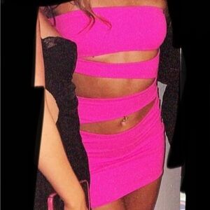 White Fox Boutique Hot Pink Mini Skirt